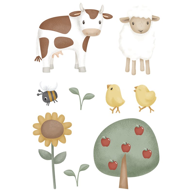 Muurstickers - Meerkleurig - Little Farm