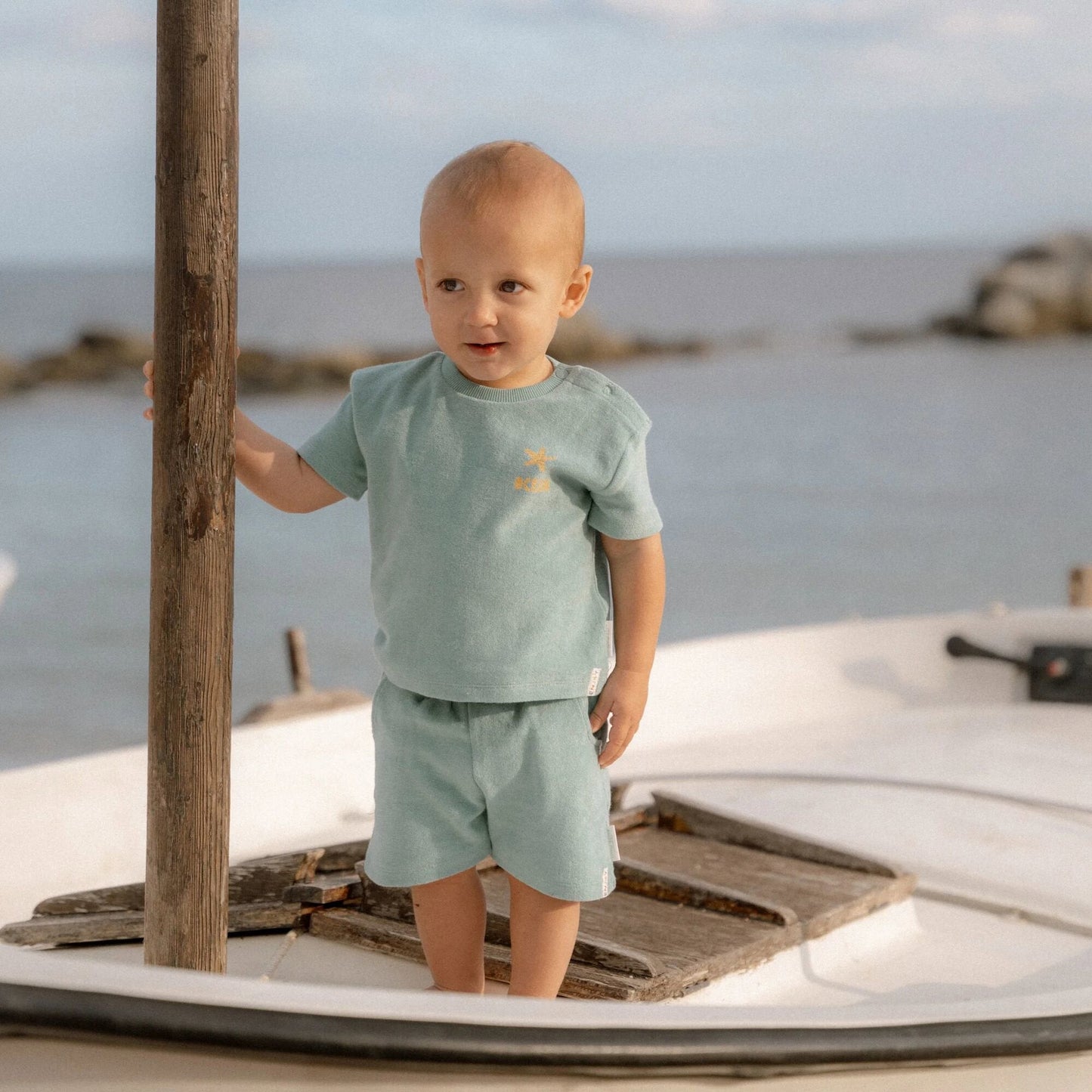 T-shirt en Short - Groen - Seashells and Stripes