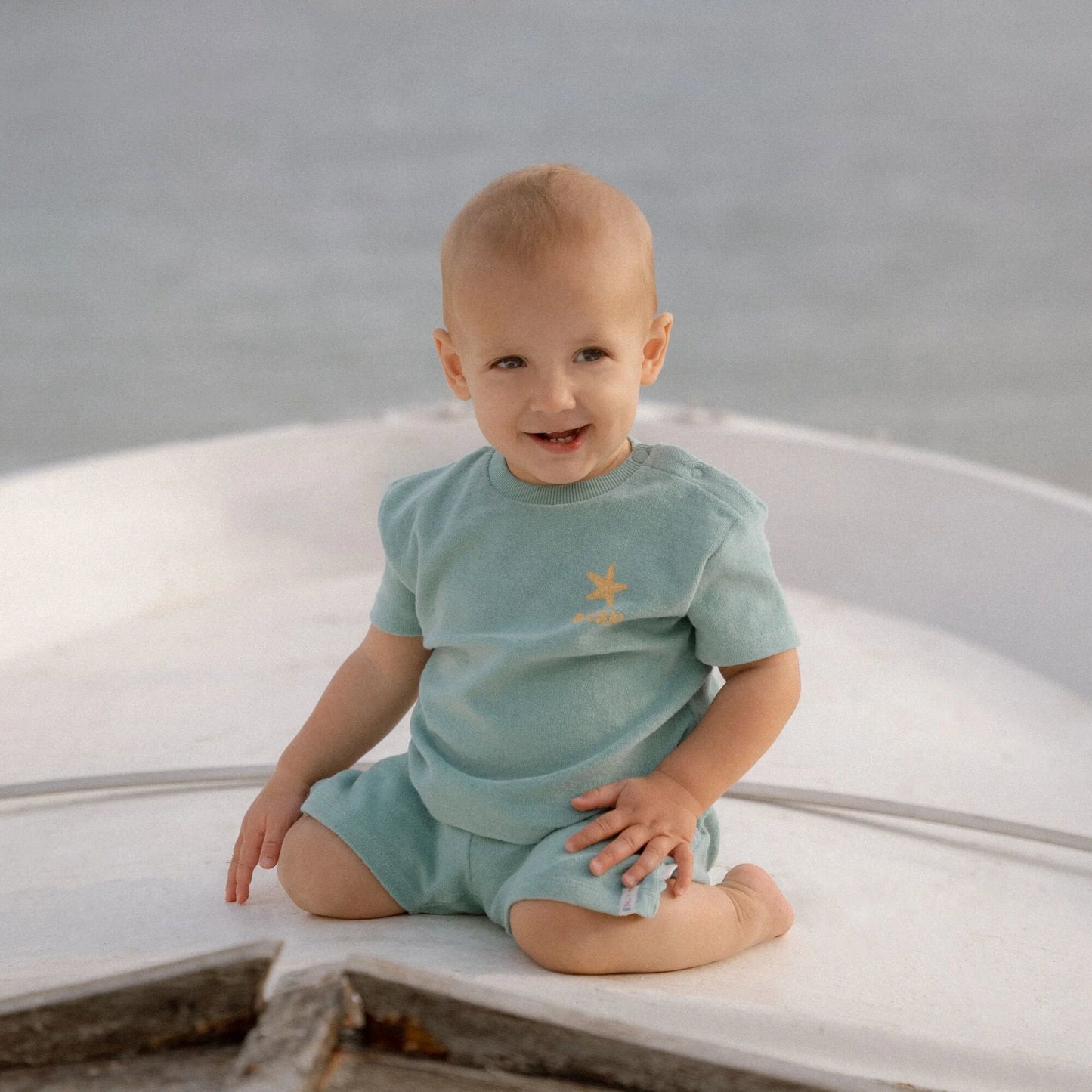 T-shirt en Short - Groen - Seashells and Stripes