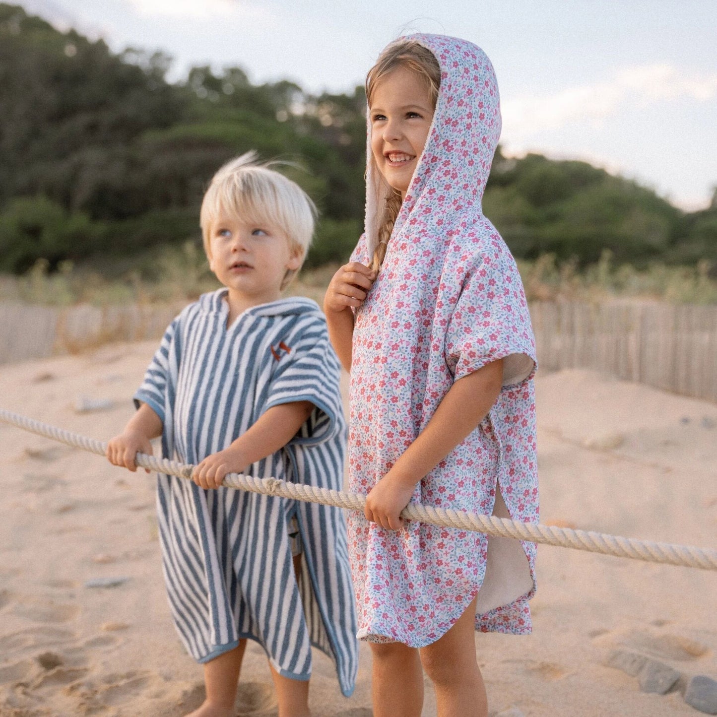 Badponcho - Meerkleurig - Maat one size - Sunny Flowers