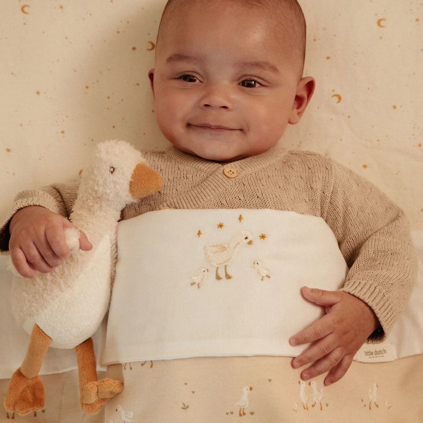 Knuffel Gans 17 cm - Wit - Little Goose