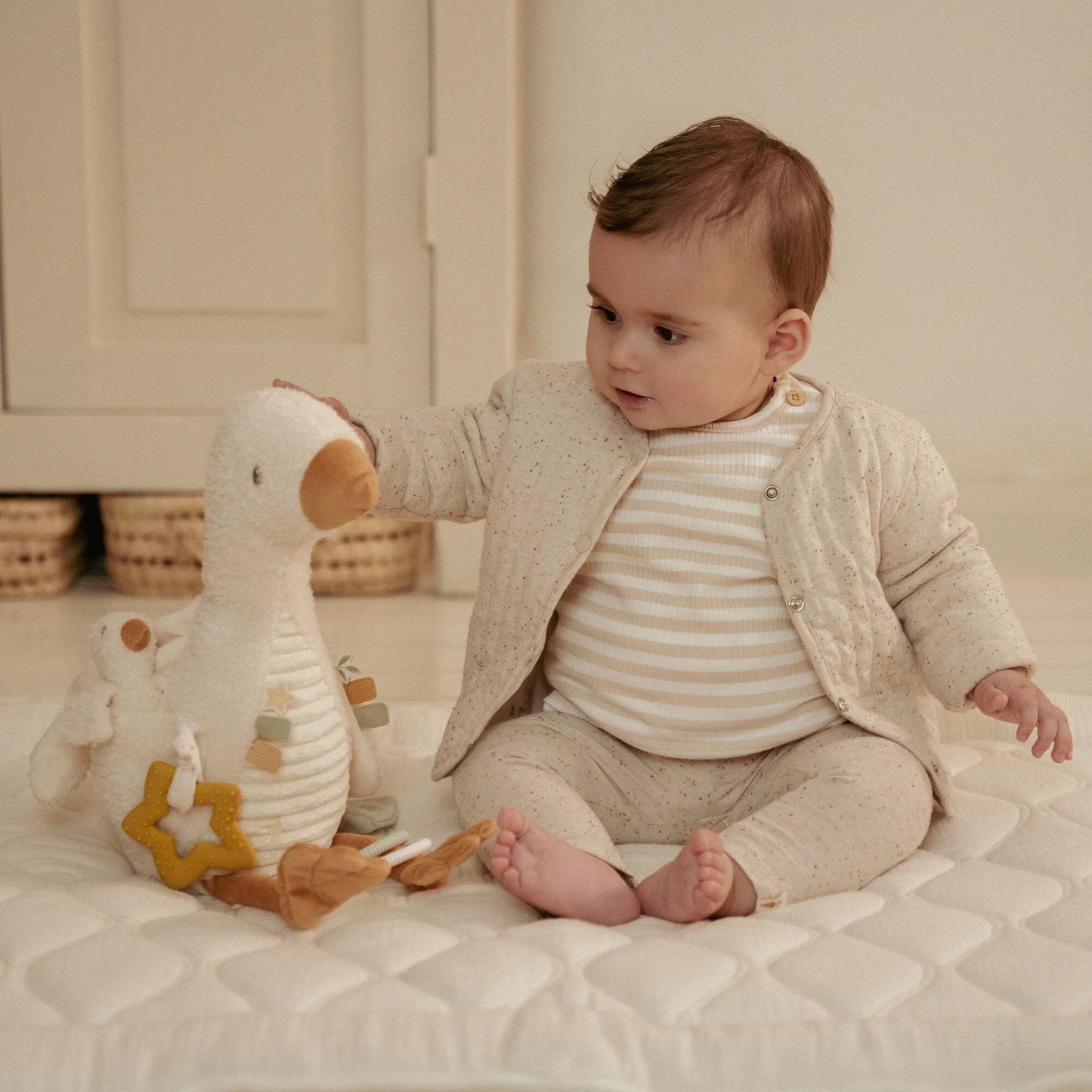 Activiteitenknuffel Gans - Wit - Little Goose