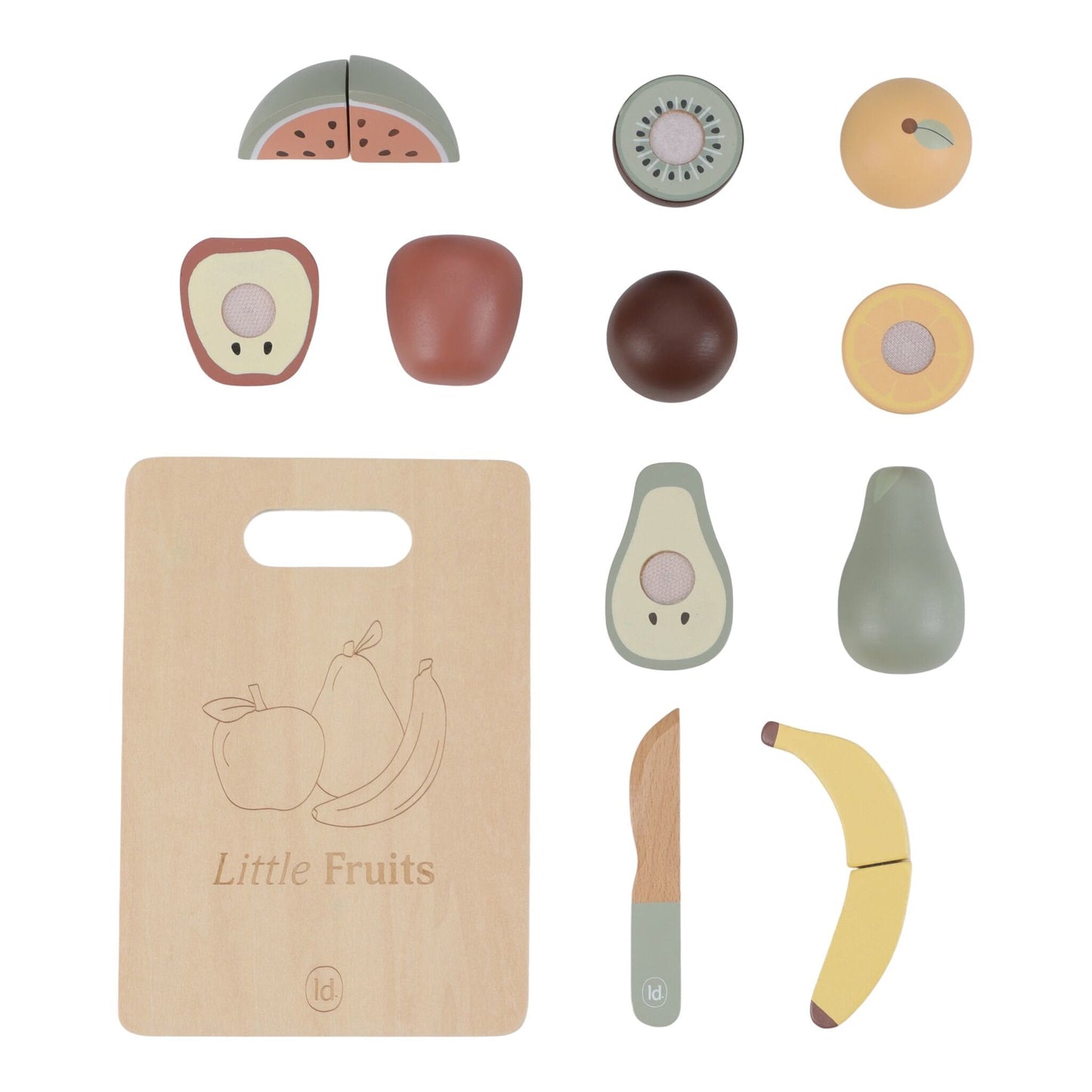 Houten snijfruit - Meerkleurig - Essentials