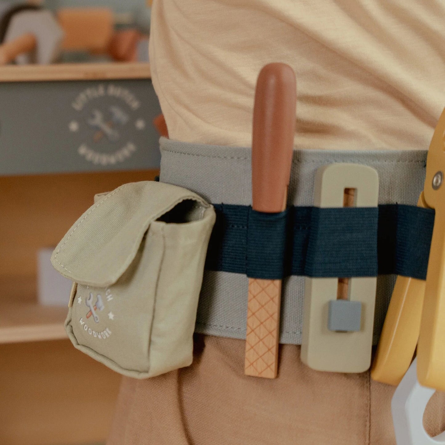Houten gereedschapsriem - Blauw - Essentials