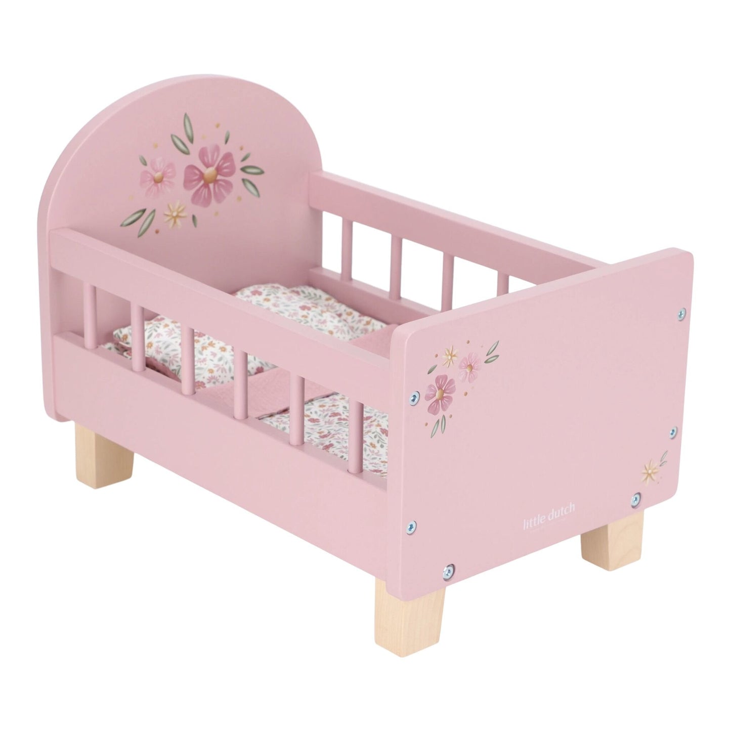 Houten poppenbedje - Roze - Essentials