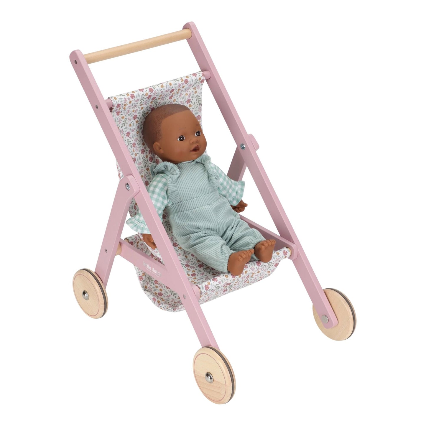 Houten poppenbuggy - Roze - Essentials