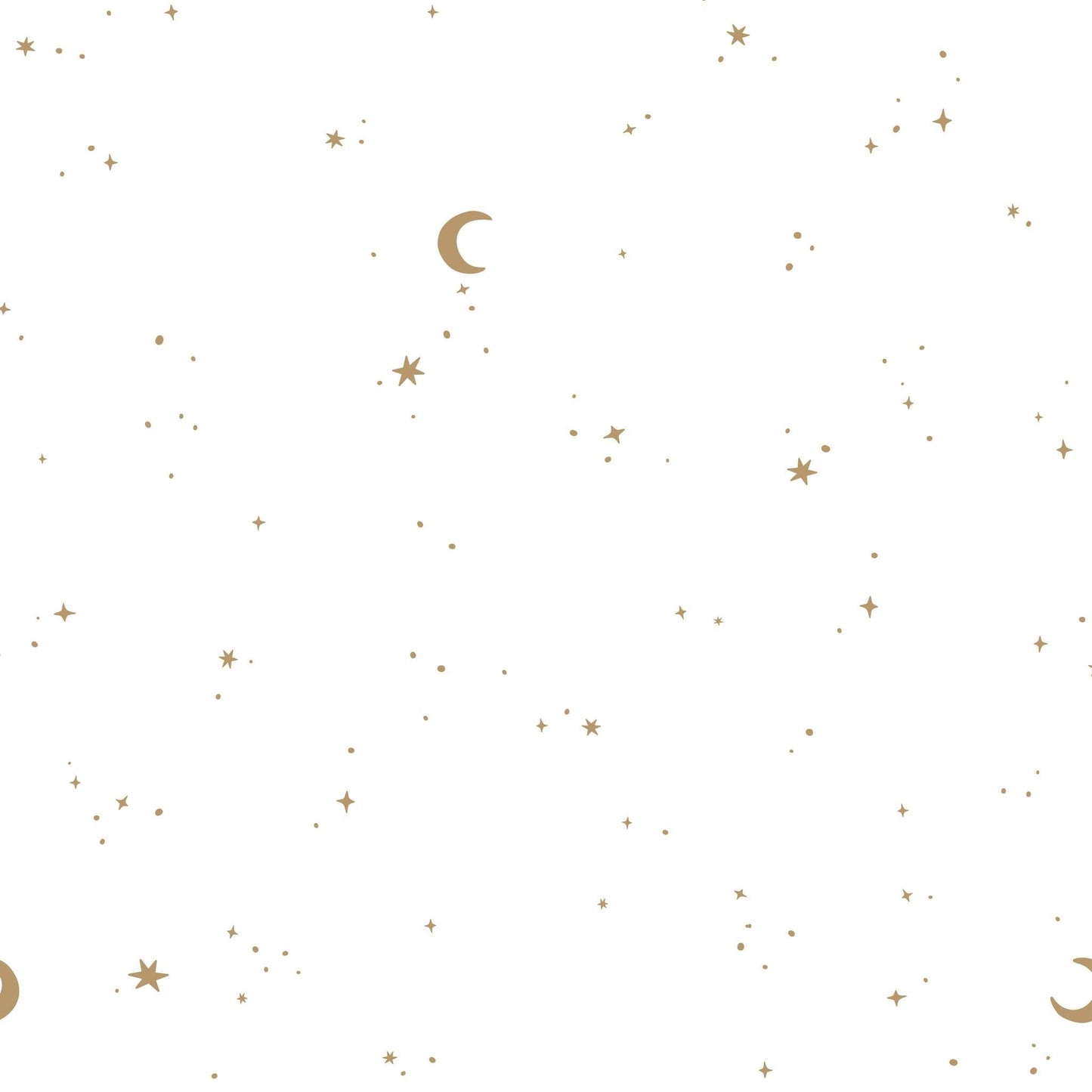 Behangstaal vliesbehang – Wit – Newborn Naturals – Moon & Stars