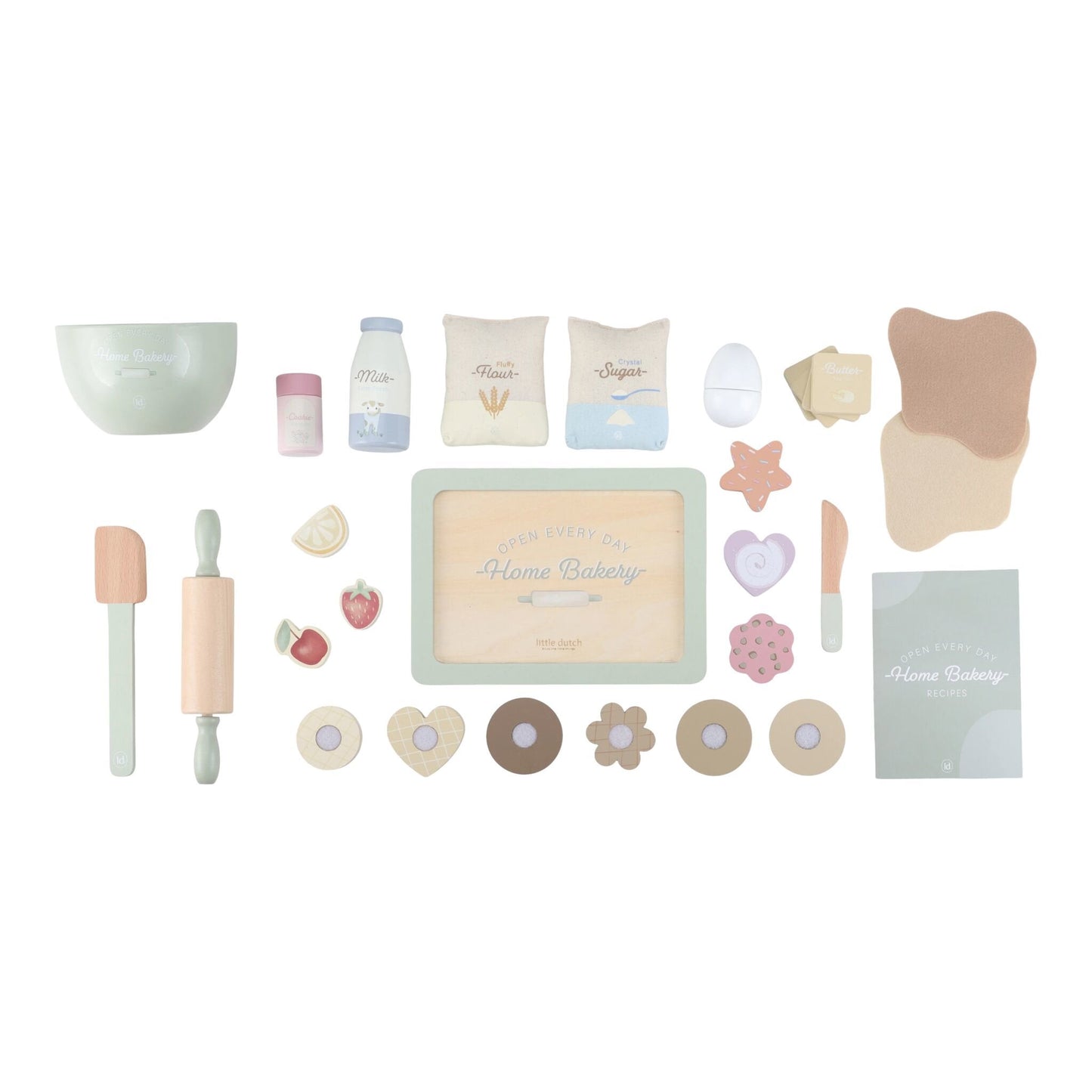 Houten bakset – Meerkleurig – Essentials