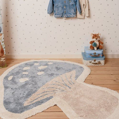 Vloerkleed paddenstoel - Blauw - Forest Friends