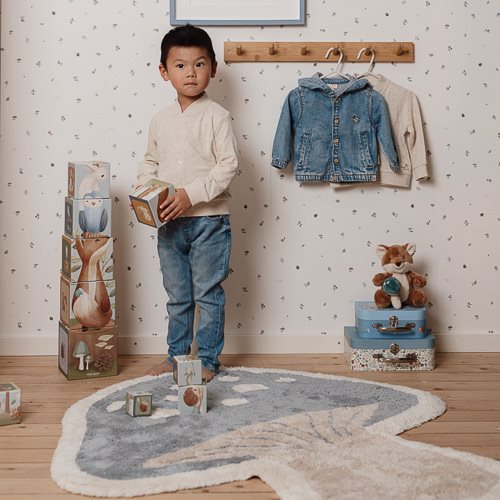 Vloerkleed paddenstoel - Blauw - Forest Friends