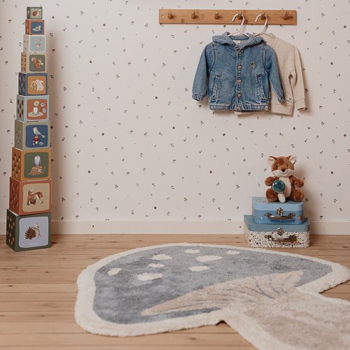 Vloerkleed paddenstoel - Blauw - Forest Friends