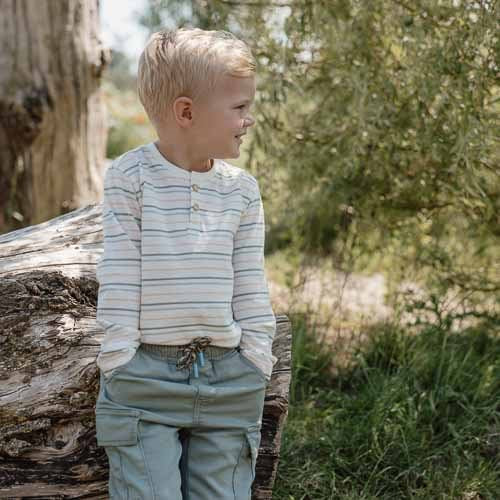 Shirt lange mouw - Wit - Forest Friends - Stripe
