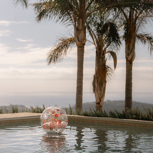 Strandbal 3D Figuur Pink Flowers