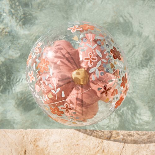 Strandbal 3D Figuur Pink Flowers