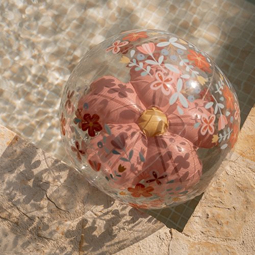 Strandbal 3D Figuur Pink Flowers