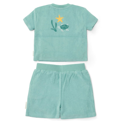 T-shirt en Short - Groen - Seashells and Stripes