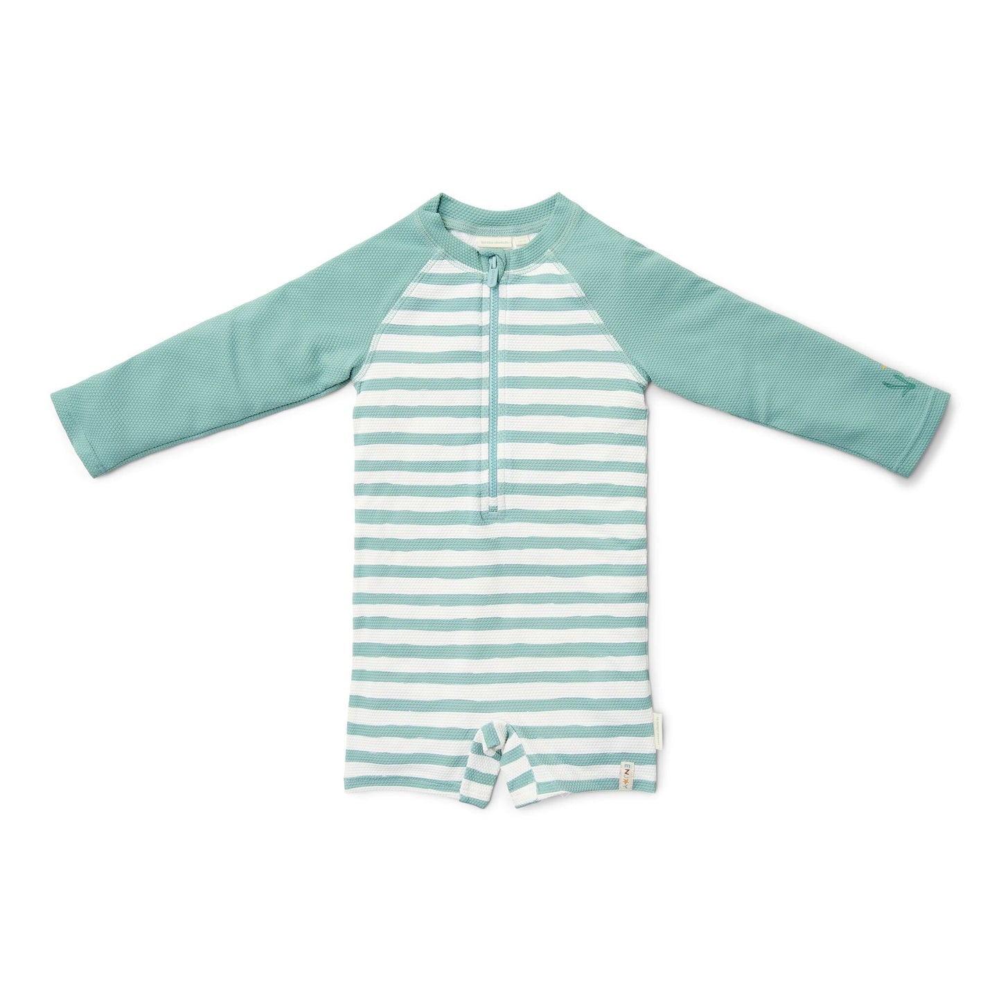 Zwempak lange mouw - Groen - Seashells and Stripes