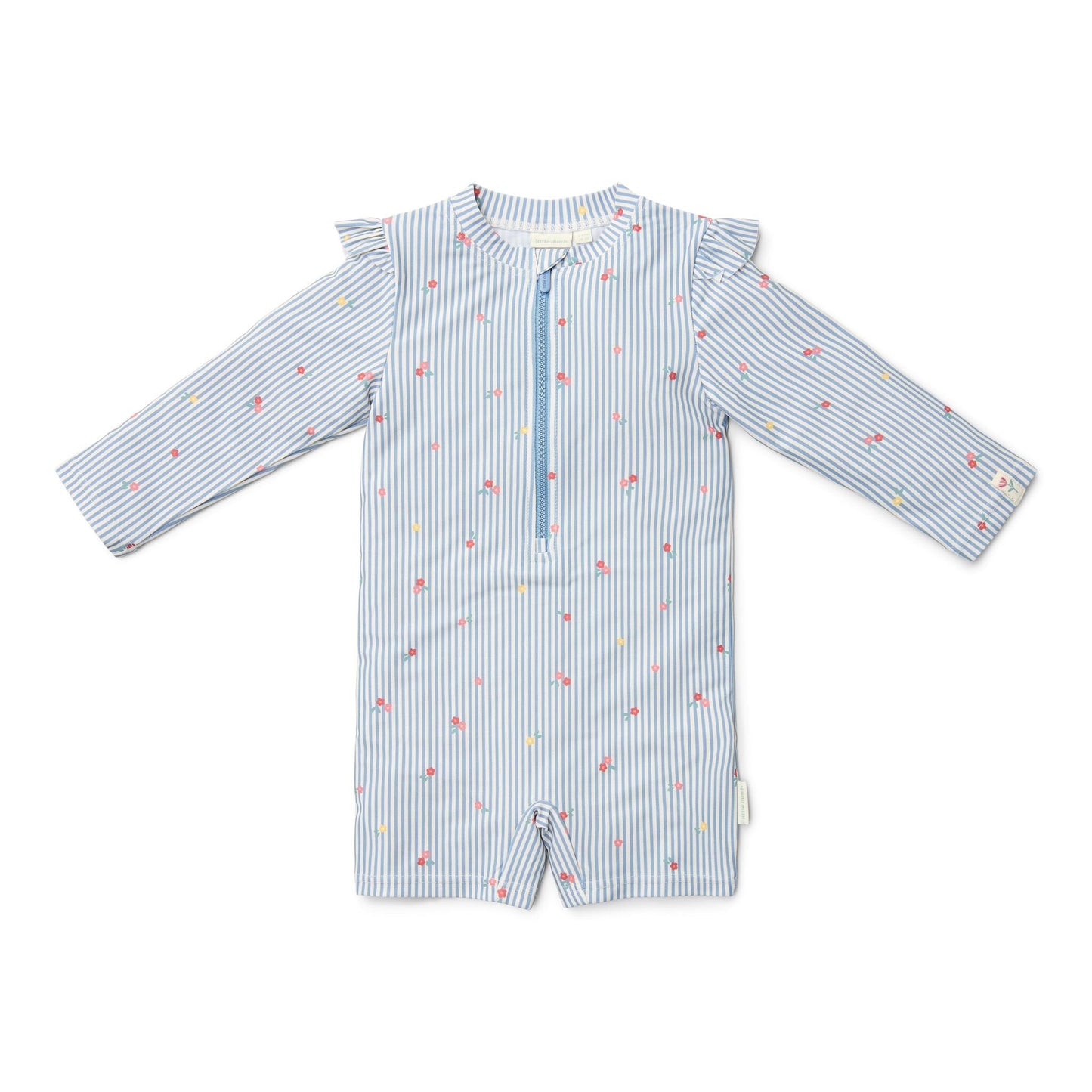 Zwempak lange mouw - Blauw - Sunny Flowers