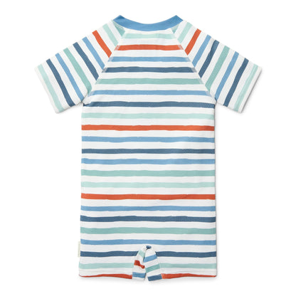 Zwempak korte mouw - Meerkleurig - Seashells and Stripes - Gestreept