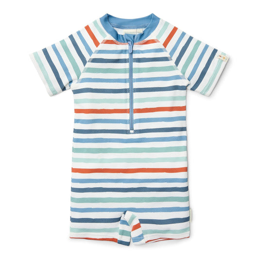 Zwempak korte mouw - Meerkleurig - Seashells and Stripes - Gestreept