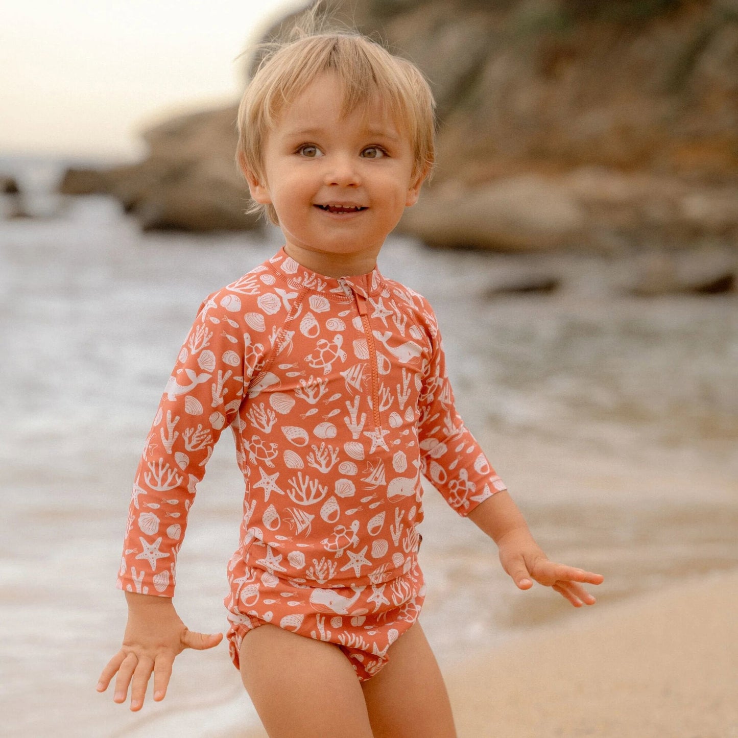 Zwemshirt lange mouw - Rood - Sea Life