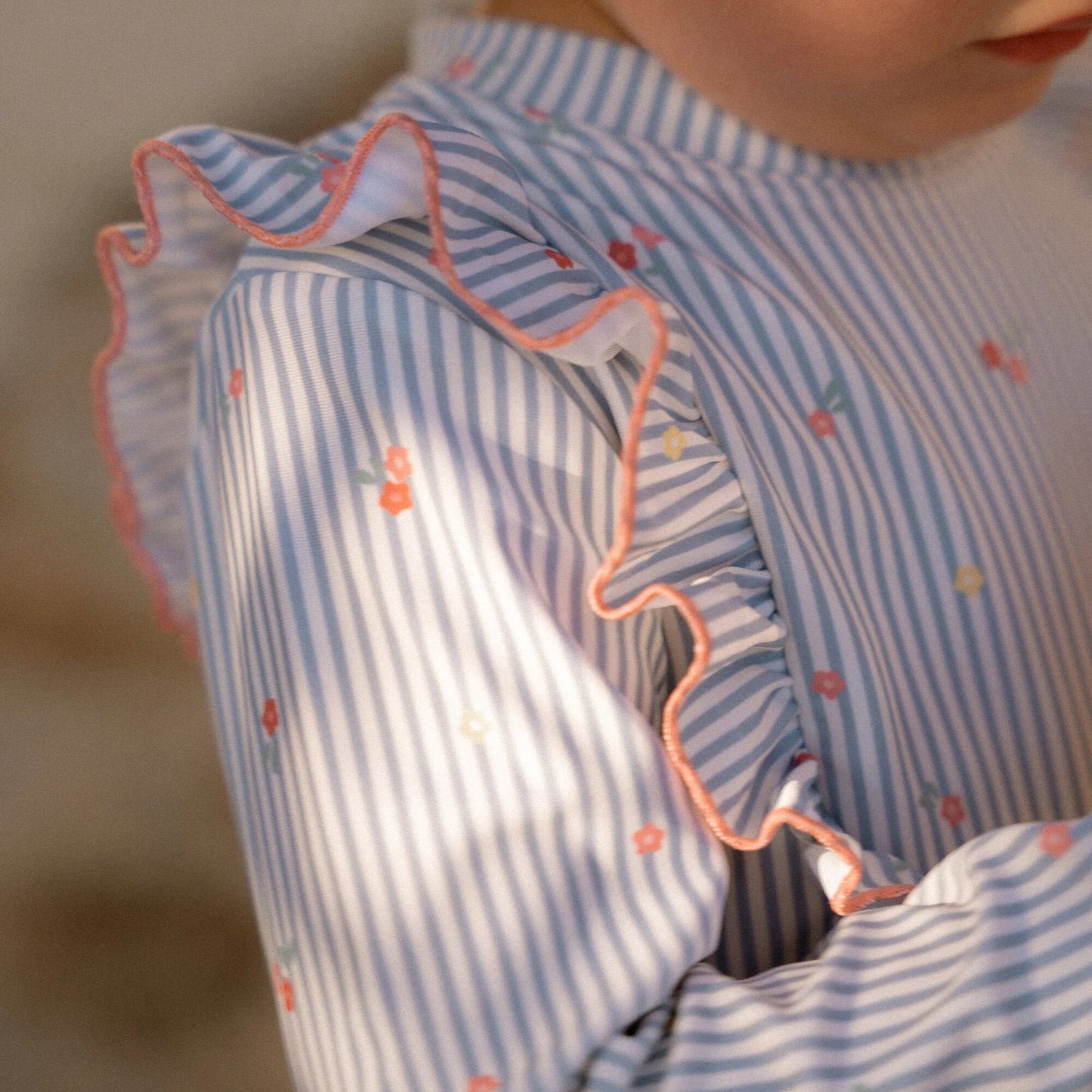 Zwemshirt lange mouw - Blauw - Sunny Flowers