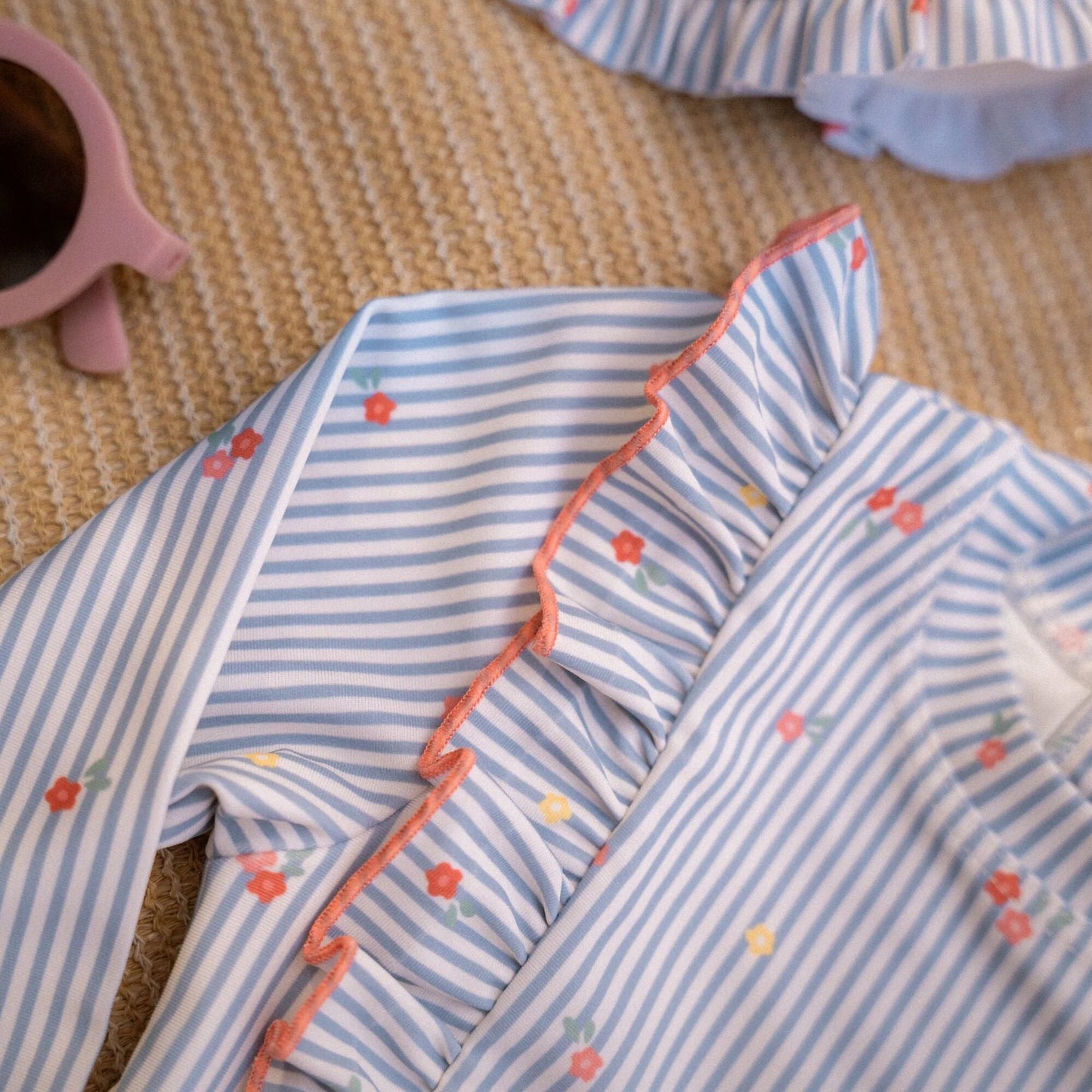 Zwemshirt lange mouw - Blauw - Sunny Flowers