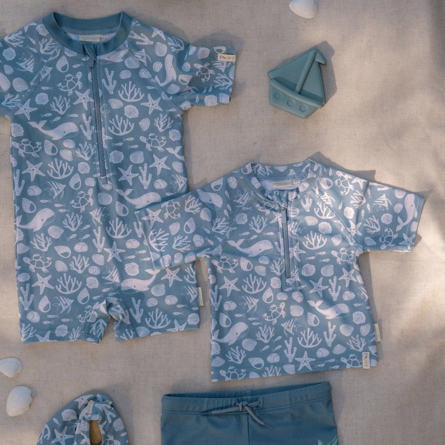 Zwemshirt korte mouw - Lichtblauw - Sea Life