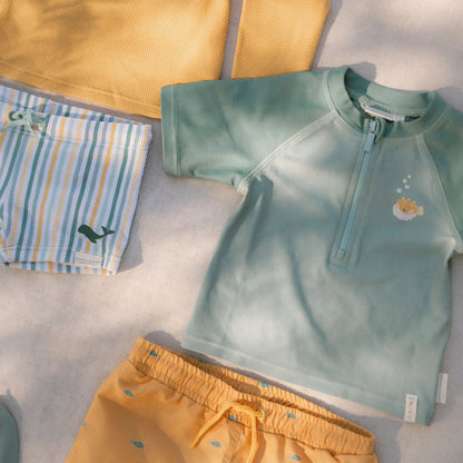 Zwemshirt korte mouw - Groen - Seashells and Stripes