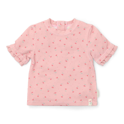 Zwemshirt korte mouw - Lichtroze - Sunny Flowers