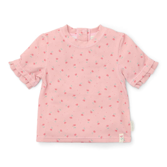 Zwemshirt korte mouw - Lichtroze - Sunny Flowers