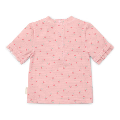 Zwemshirt korte mouw - Lichtroze - Sunny Flowers