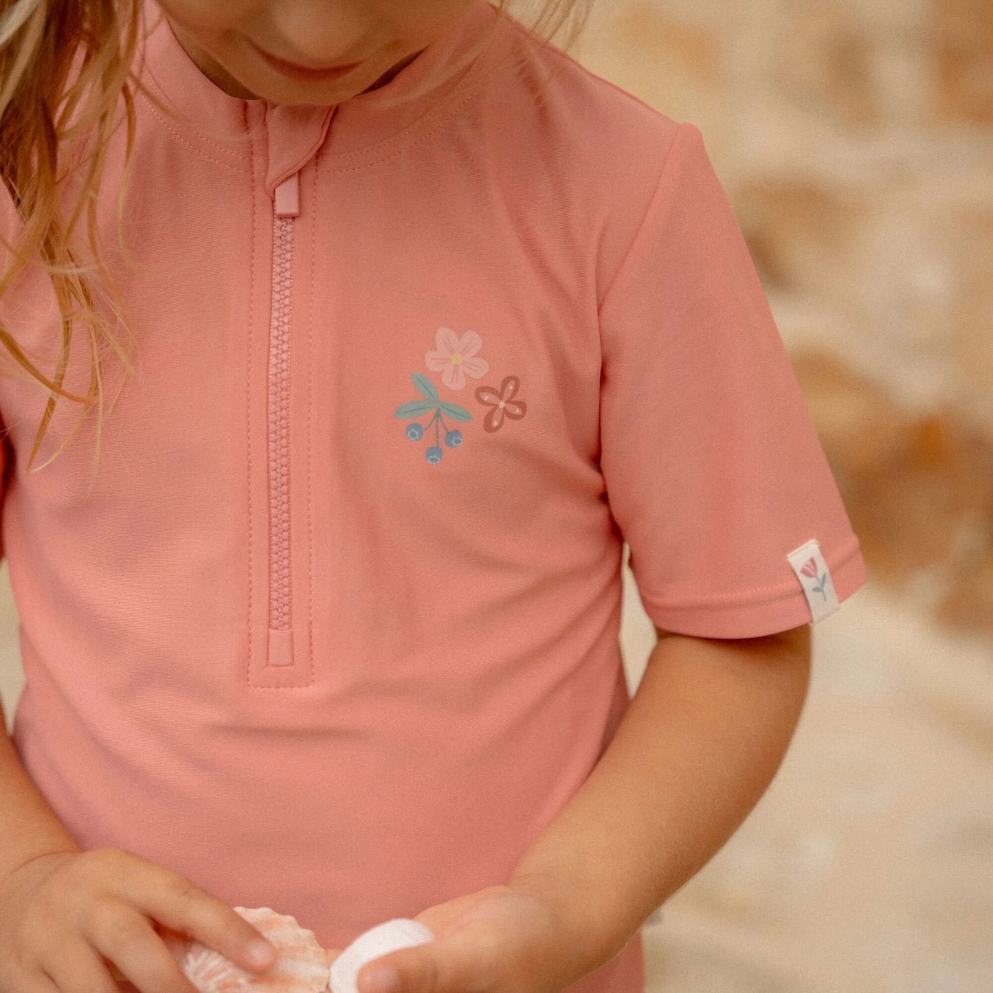 Zwemshirt korte mouw - Roze - Sunny Flowers