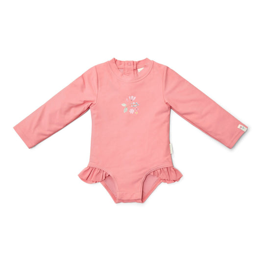 Badpak lange mouw - Roze - Sunny Flowers