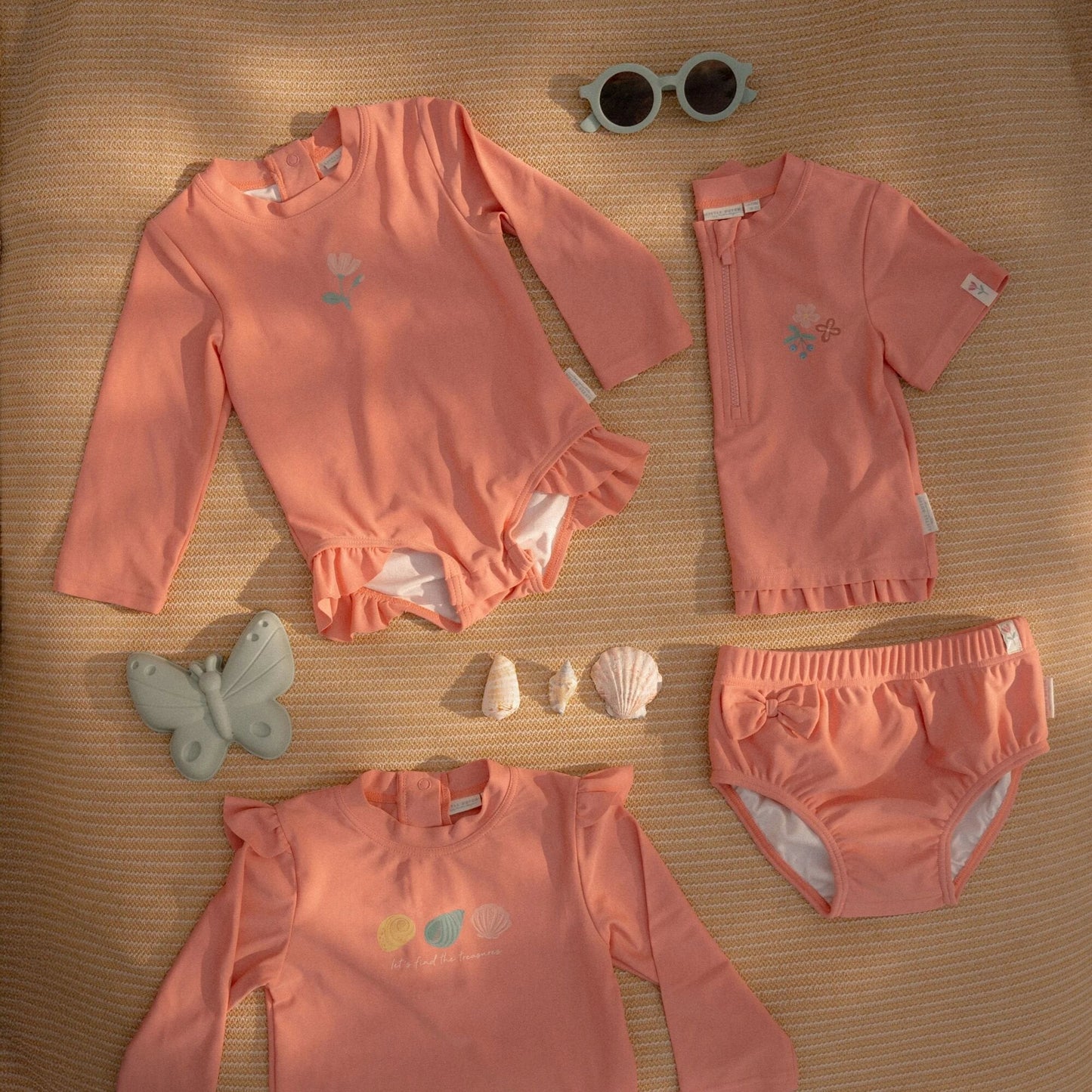 Badpak lange mouw - Roze - Sunny Flowers