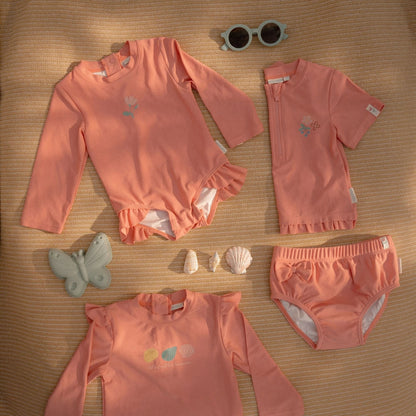 Badpak lange mouw - Roze - Sunny Flowers