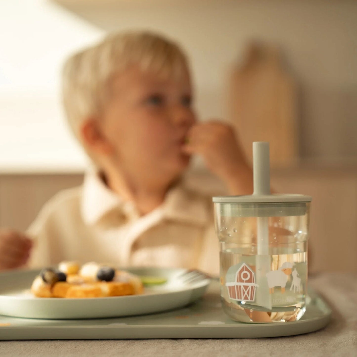 Kinderglas 250 ml Met Rietje Little Farm