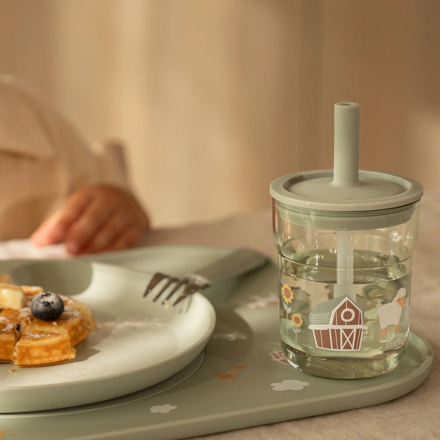 Kinderglas 250 ml Met Rietje Little Farm