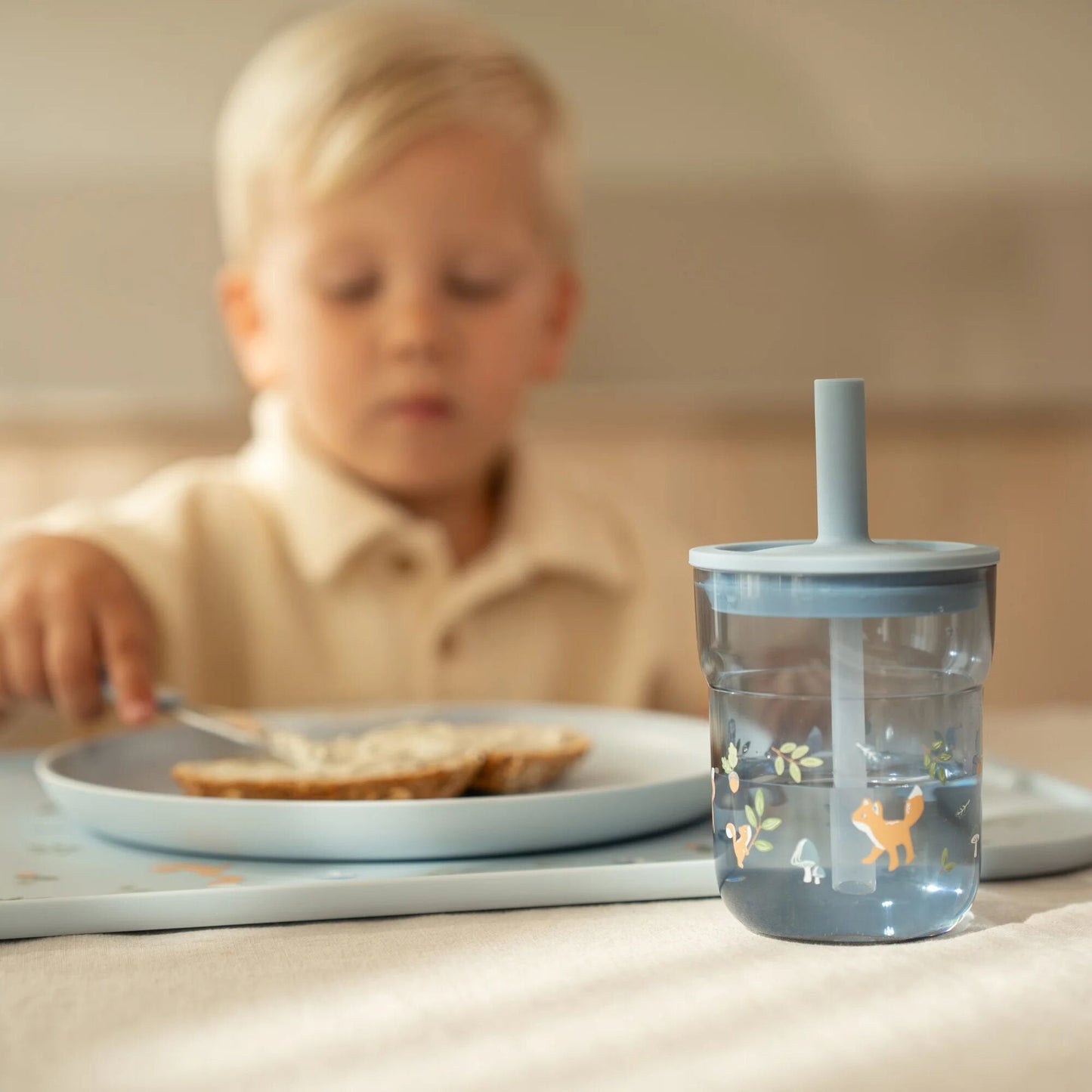 Kinderglas 250 ml Met Rietje Forest Friends
