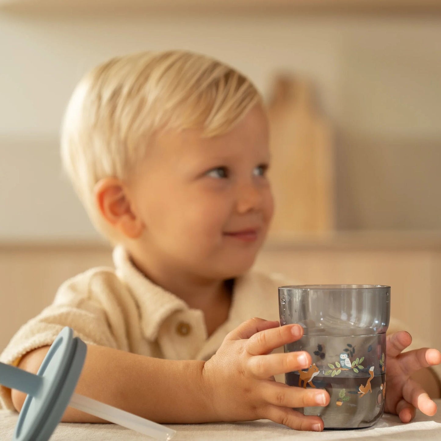 Kinderglas 250 ml Met Rietje Forest Friends