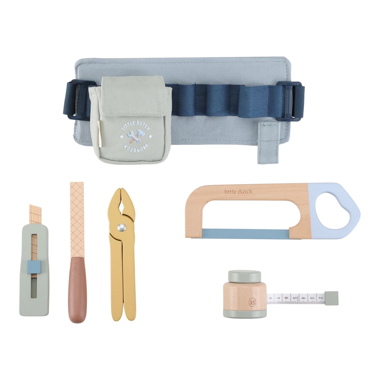 Houten gereedschapsriem - Blauw - Essentials