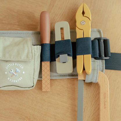 Houten gereedschapsriem - Blauw - Essentials