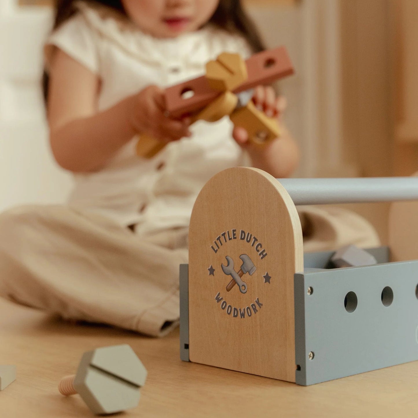 Houten gereedschapskist - Blauw - Essentials