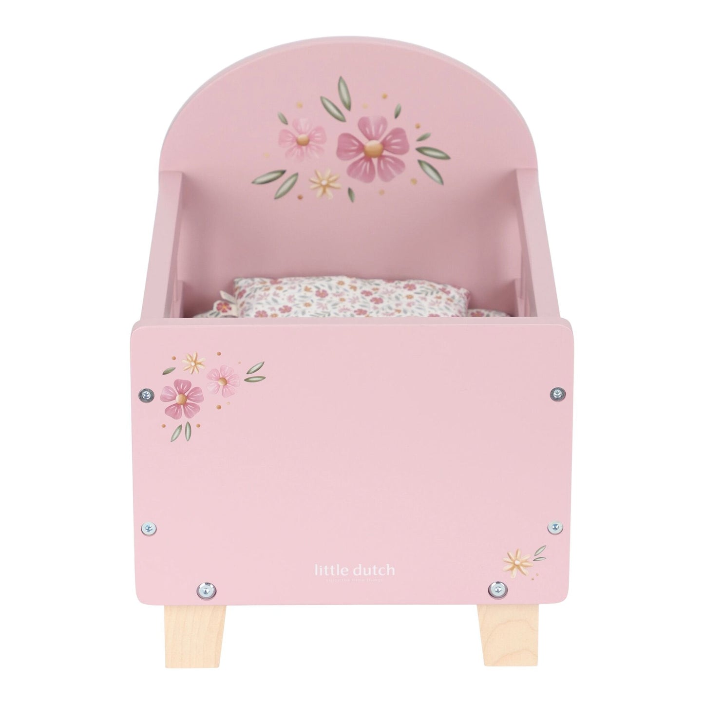 Houten poppenbedje - Roze - Essentials