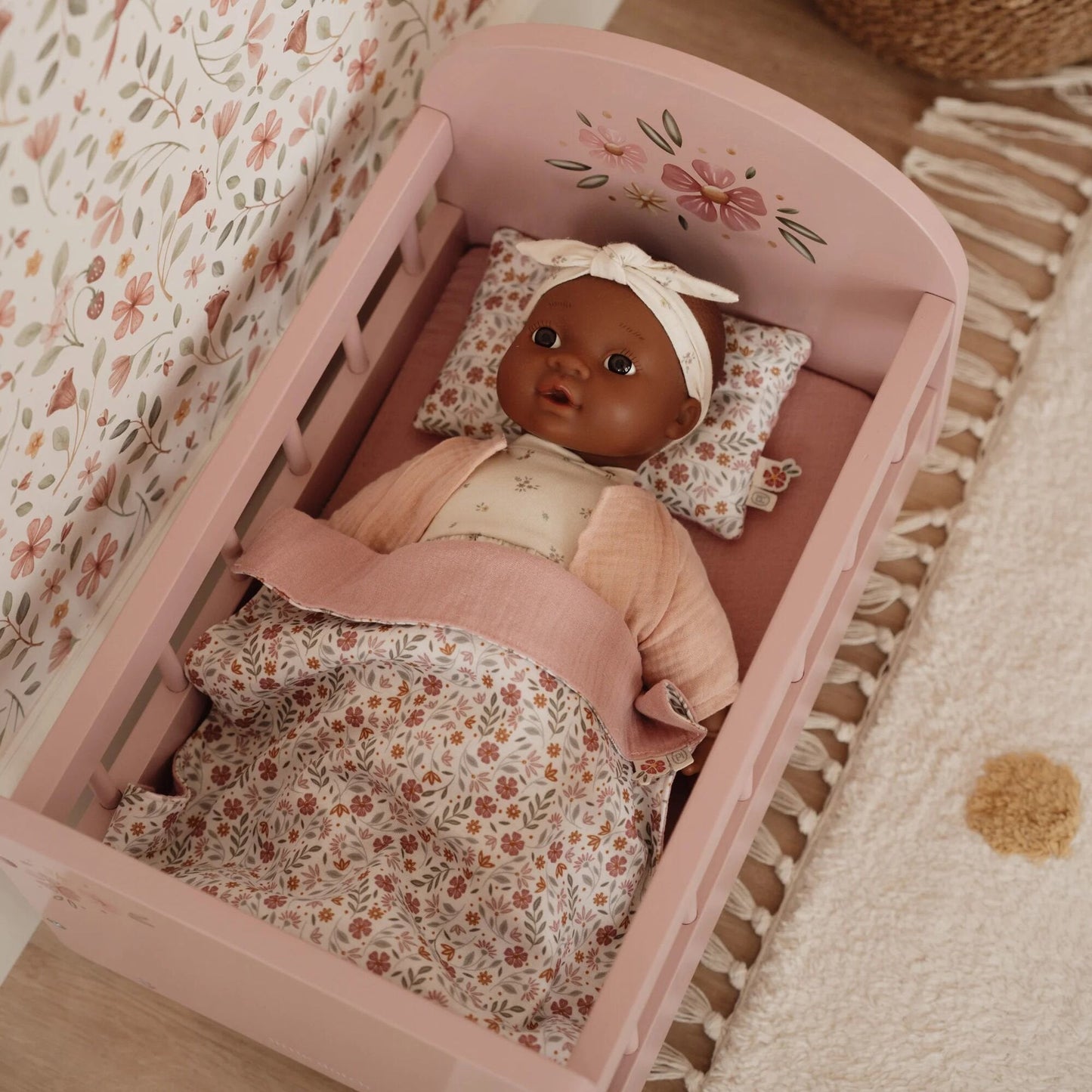 Houten poppenbedje - Roze - Essentials