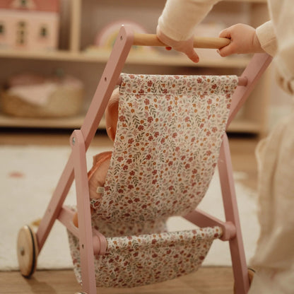 Houten poppenbuggy - Roze - Essentials