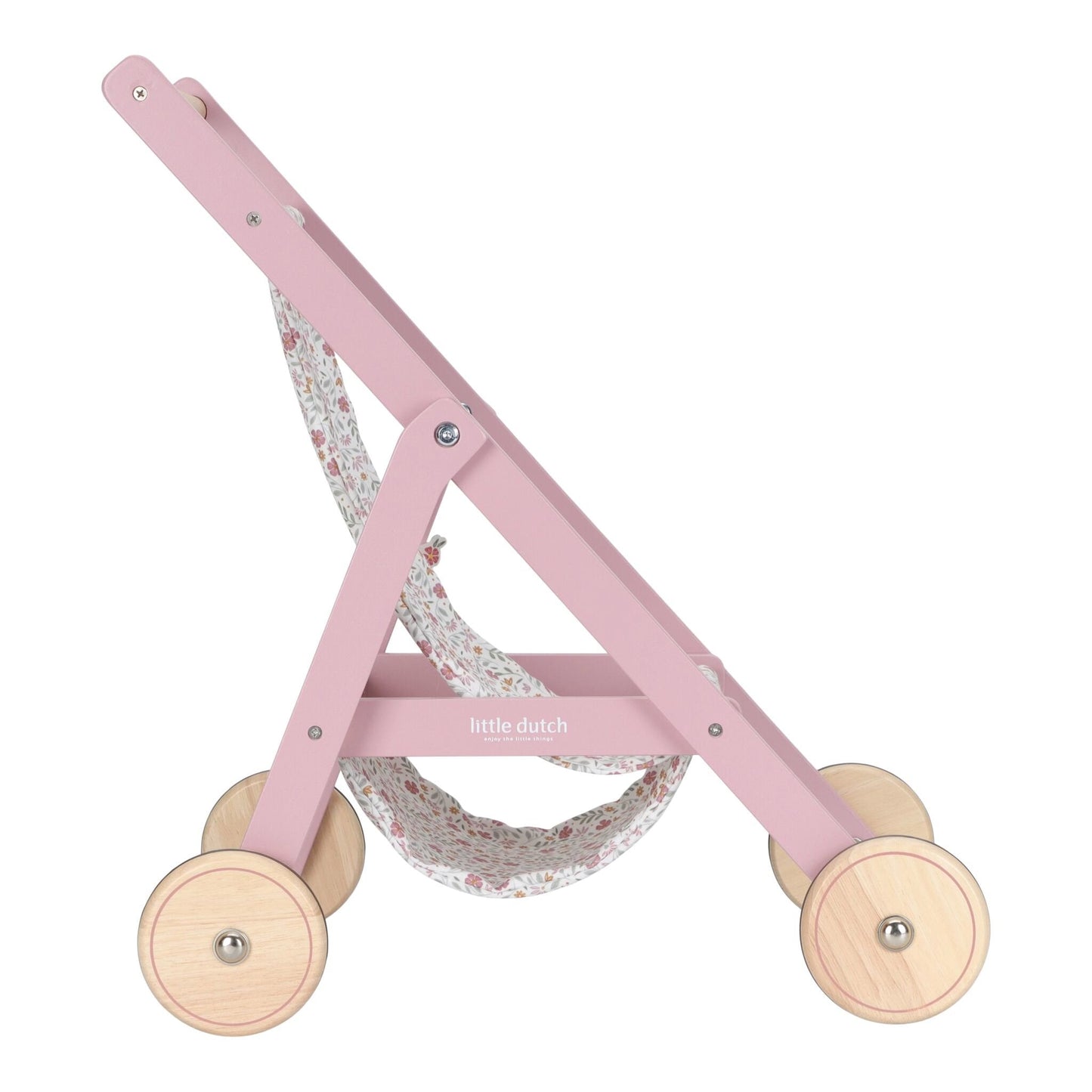 Houten poppenbuggy - Roze - Essentials