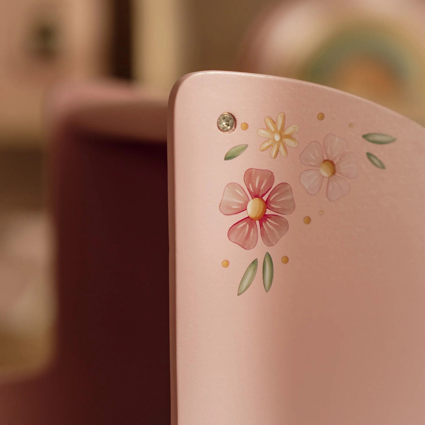 Houten poppenwagen - Roze