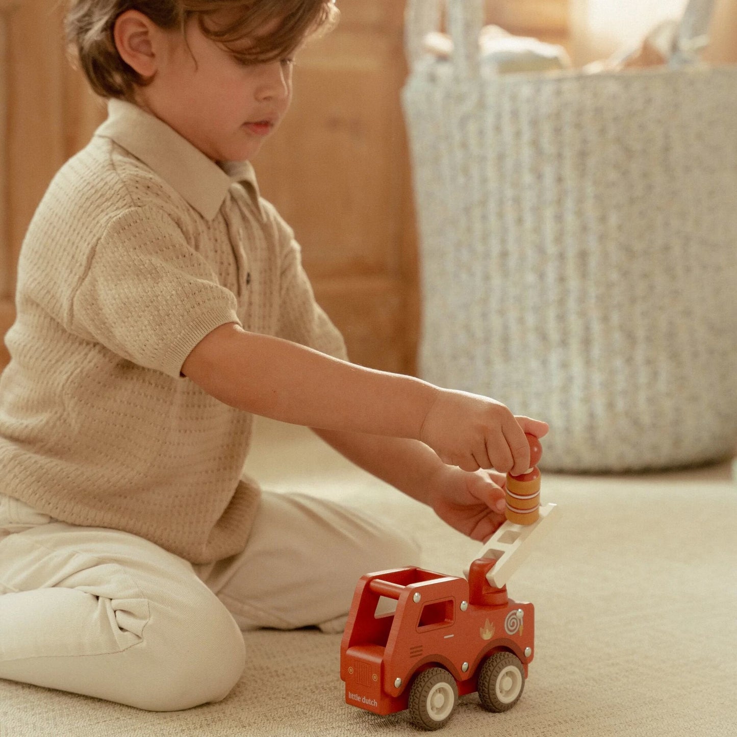 Houten brandweerwagen – Rood – Essentials