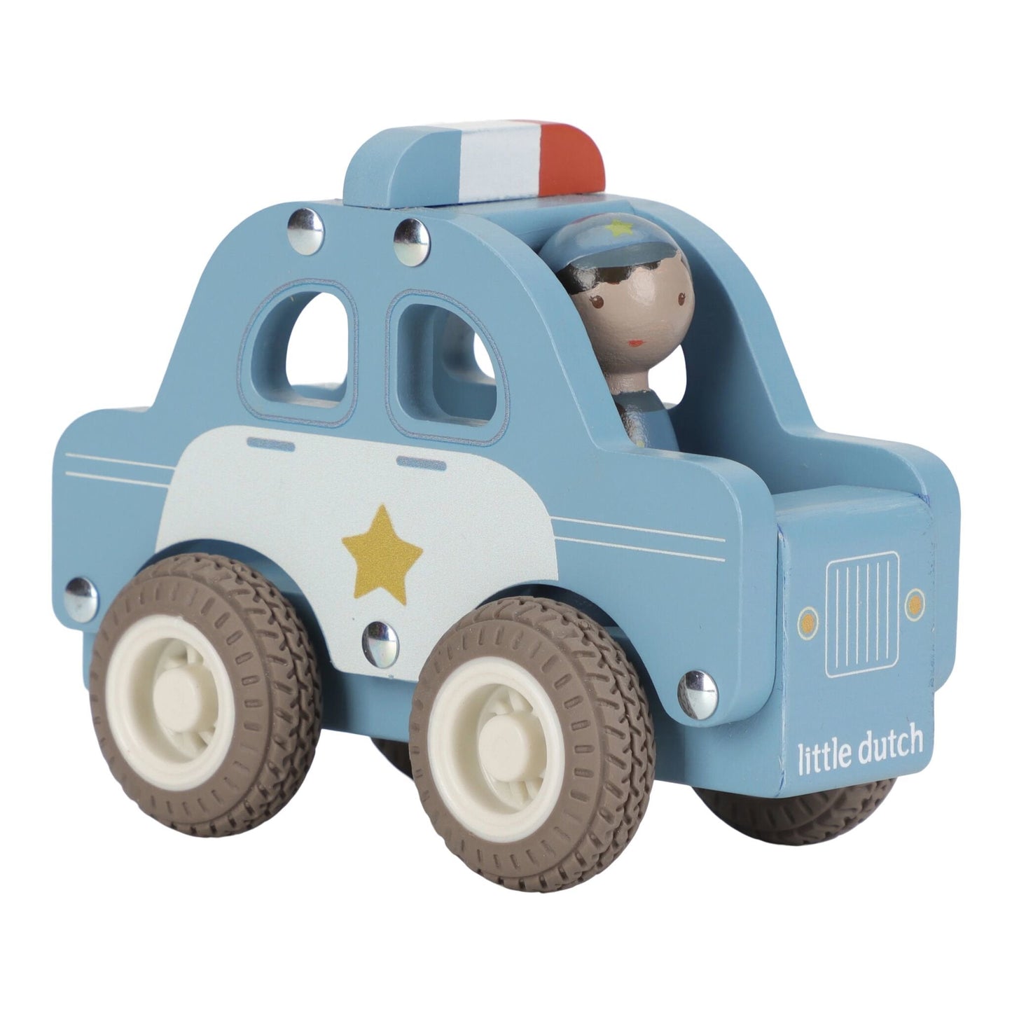 Houten politiewagen – Blauw – Essentials